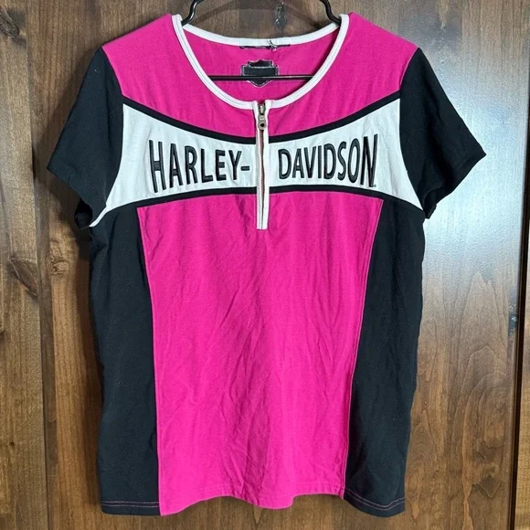 Women’s Harley Davidson Motorcycle shirt
Colorblock 1/4 zip short sleeve Size M - Picture 2 of 6